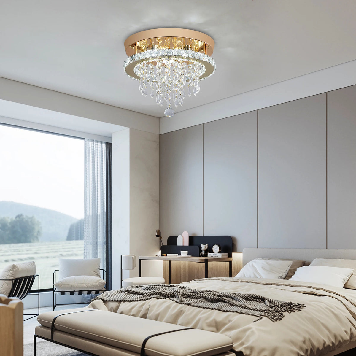 GreeLustr Luxury Crystal Chandelier Lustre Design Gold Modern Led Ceiling Light