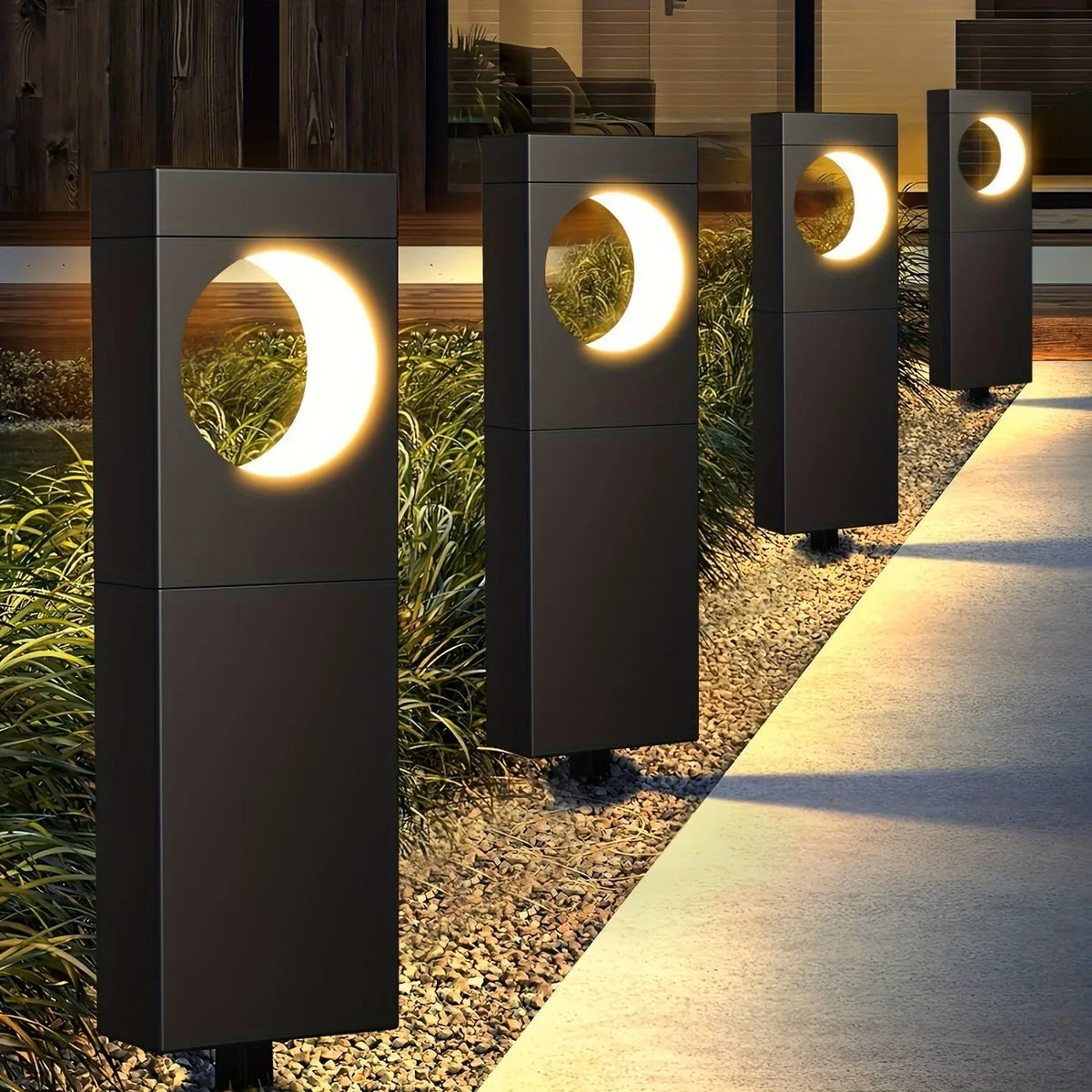 2/6 Pack Solar Pathway Lights Outdoor Waterproof Bright Moon Auto On/Off Garden Light for Yard Patio Porch Lawn Outside Decor Lighting