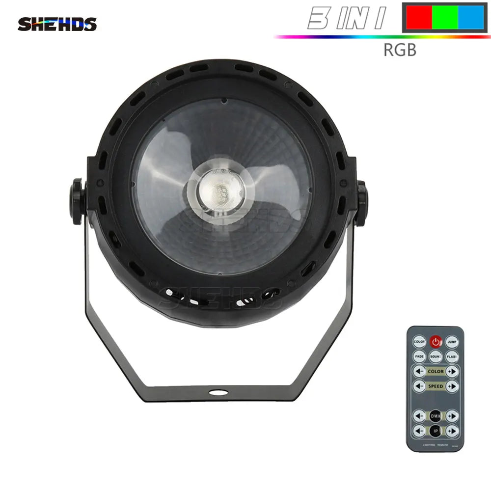 SHEHDS Mini LED Wireless Remote Control LED Par COB 30W RGB 3in1 Lighting DMX 7 For KTV DJ Disco Home Birthday Party