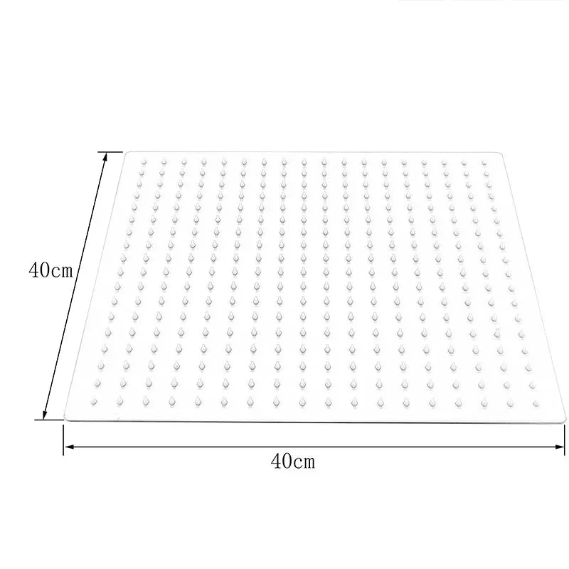 16 Inch  Black Square Shower Head Rainfall Shower Accessories Stainless Steel Top Bathroom Ultrathin Shower Head Ceiling Install