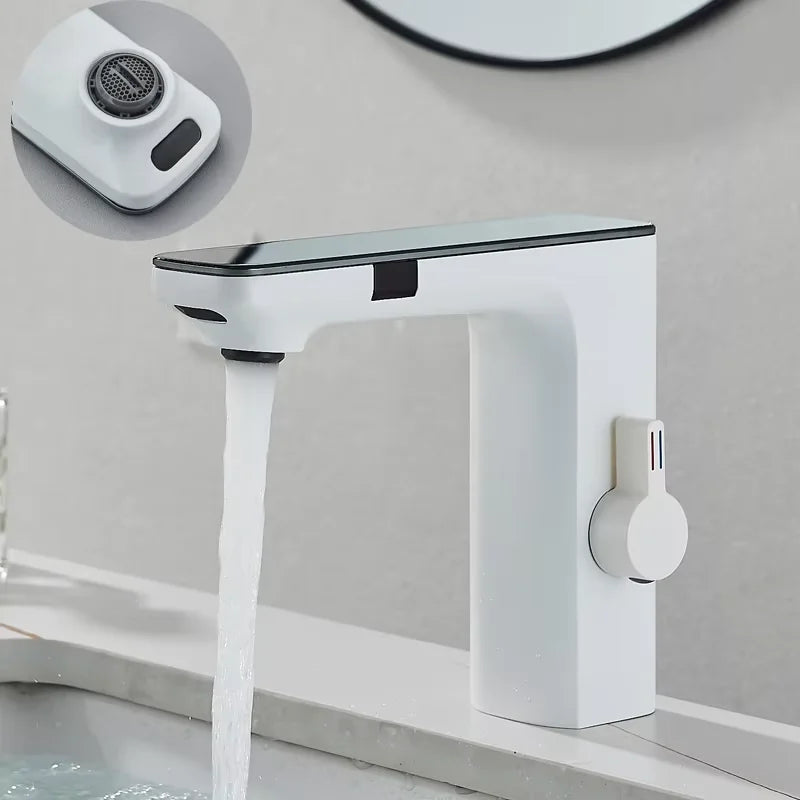 Shinesia Bathroom Basin Faucets Touch Sensor Digital LED Temperature Display Hot Cold Water