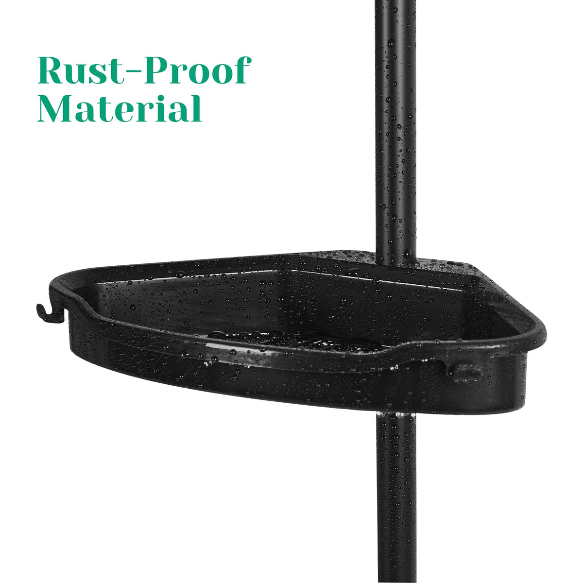Corner Shower Caddy with Tension Pole 4-Tier Adjustable Shelves Bathroom Storage Organizer