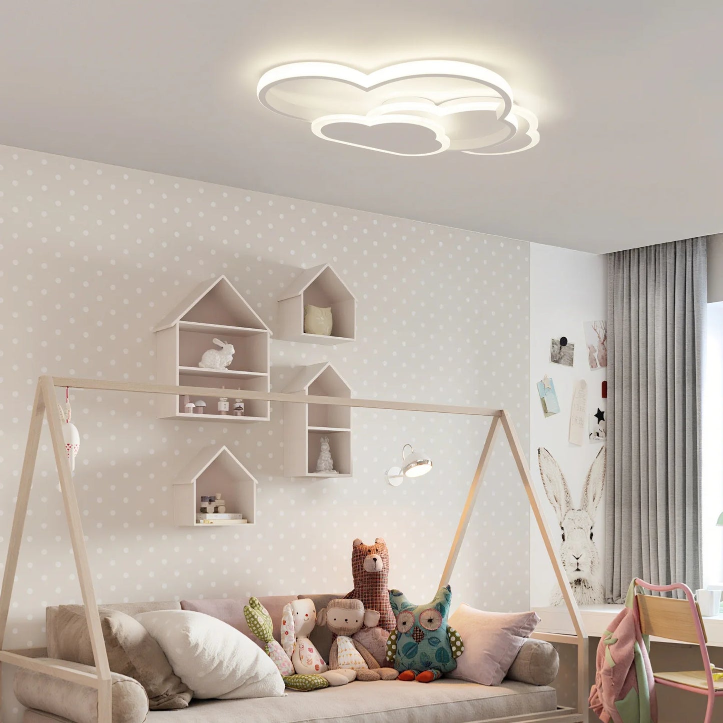 LED Cloud Ceiling Light Modern Home Decorative Lamp Lighting Fixture 42W for Bedroom Living Dining Room Chandelier Indoor