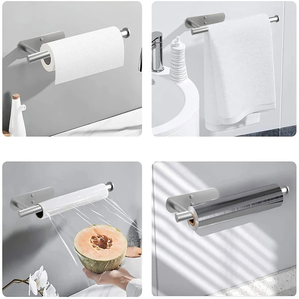 Paper Towel Holders For Kitchen,Adhesive Roll Paper Holder,Bathroom Storage Rack,Tissue Dispenser,Kitchen Organizers,Towel Rack