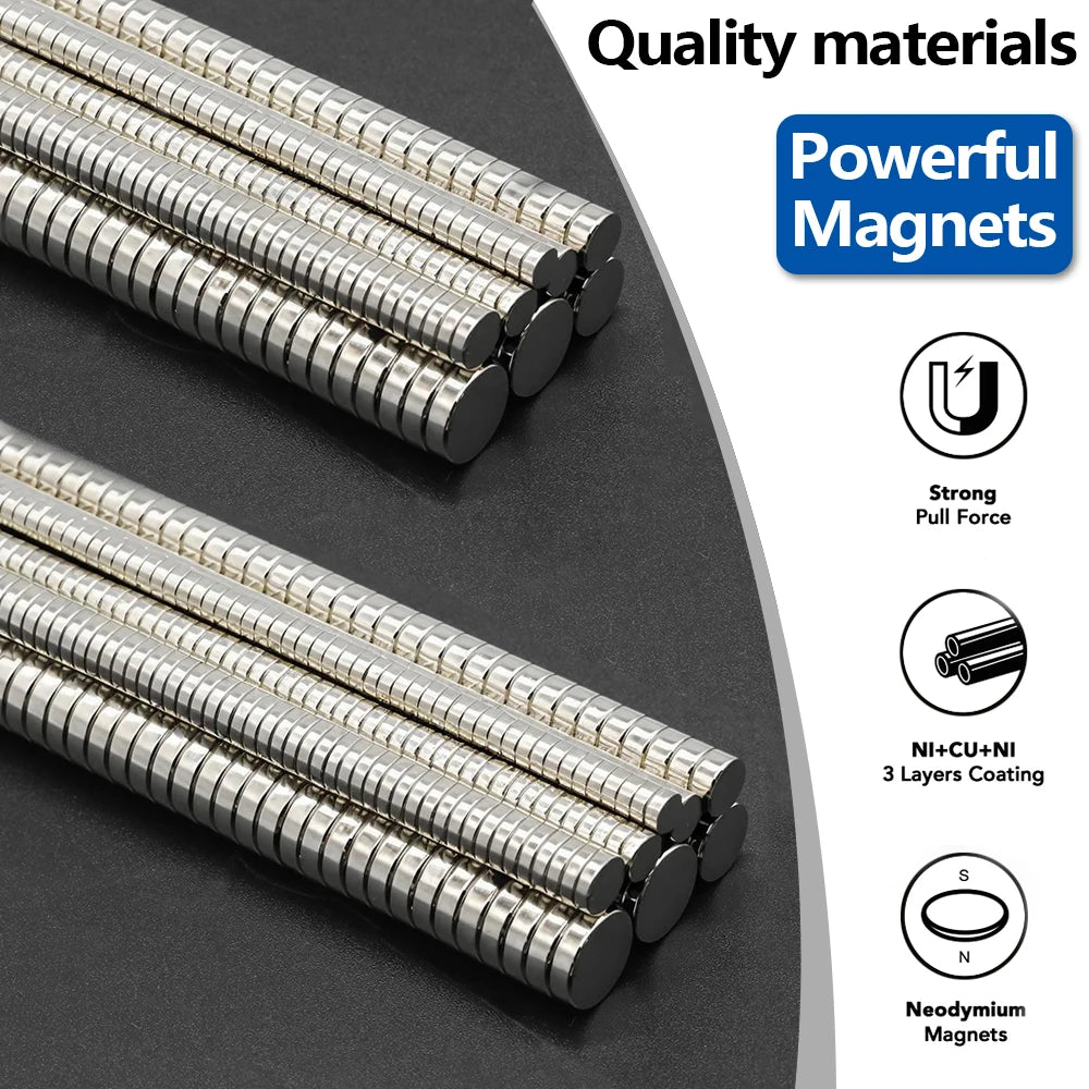 Powerful Neodymium Magnet N35 NdfeB Permanent Magnetic imanes Round Super Strong Fridge Magnets DIY 2/4/5/6/8/10x2/3mm