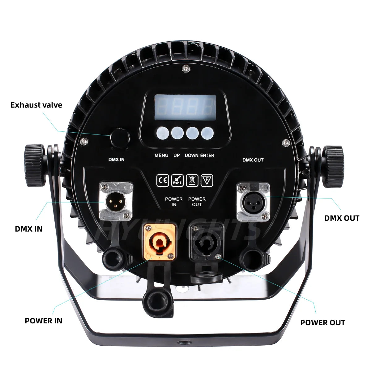 IP65 Waterproof  Stage Effect  Aluminum Led Par 18x18W RGBWA UV 6in1 DMX512 Outdoor Down Light DJ Equipment Disco Wash No Noise