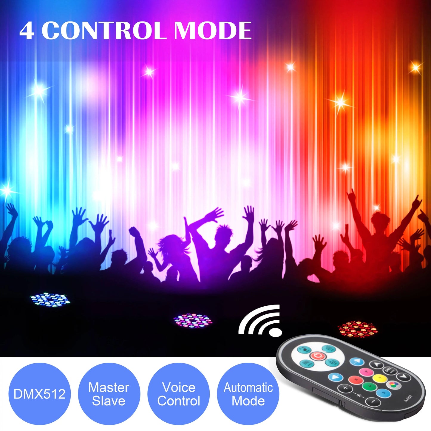 Datewink 2/4PCS Flat Par Lights 36LEDs RGB Stage Lighting Effect DMX512 Control For DJ Disco Church Wedding Party Club Christmas