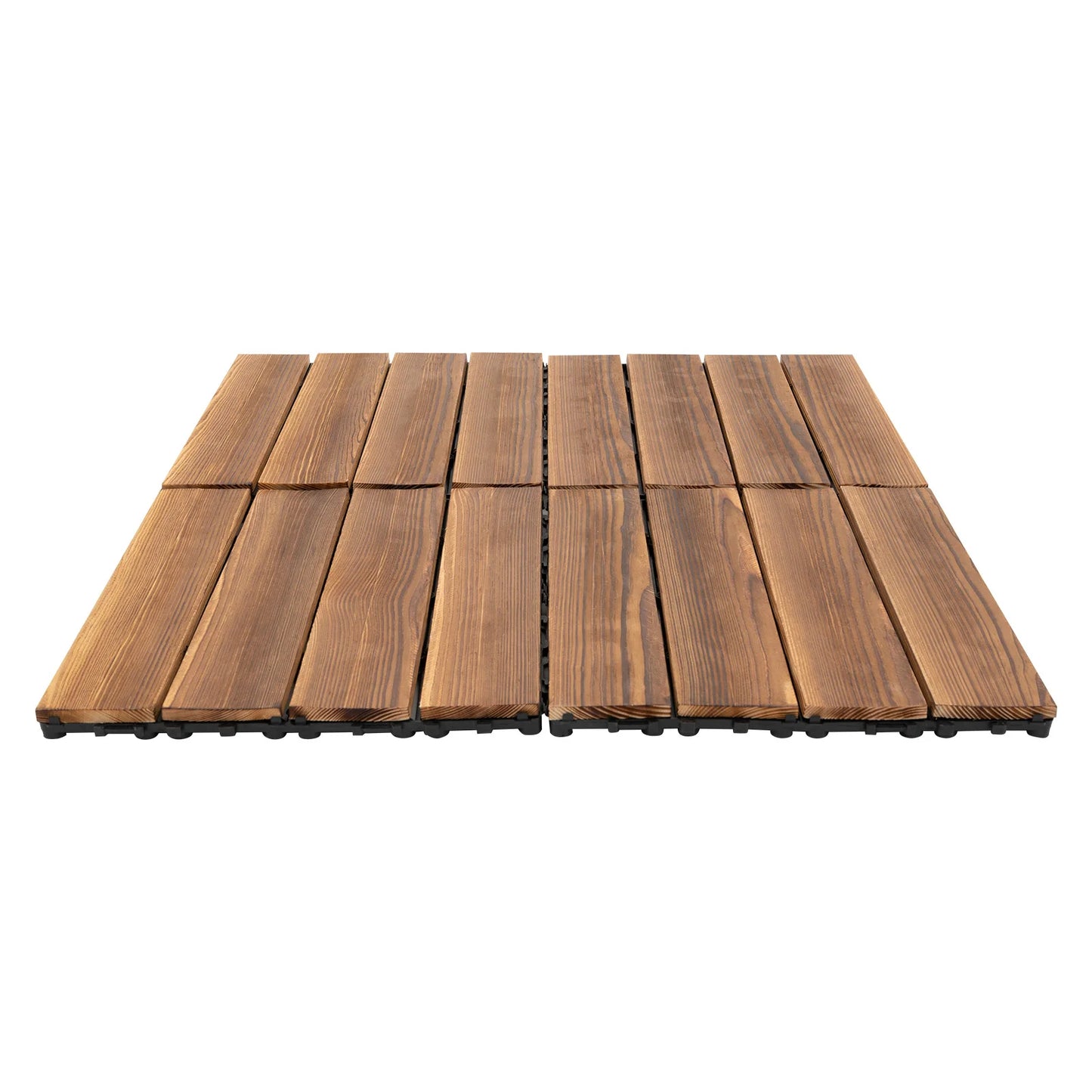 36-Pack 30x30 cm Acacia Mosaic Wood Deck Tiles, Brown Hardwood Interlocking Flooring Suitable for Outdoor Garden,Lawn & Backyard