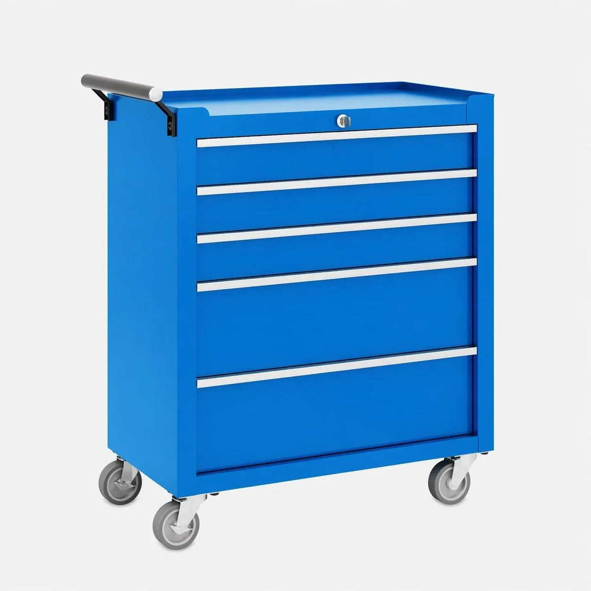 5 Drawer Rolling Tool Chest with Locking Tool Cabinet Cart, Portable Metal Tool Storage Organizer with Wheels for Garage Workshop Repair and DIY Projects