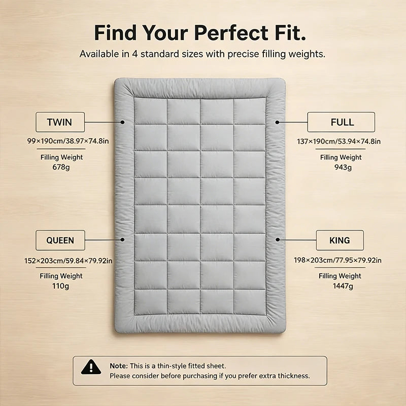 360-GSM Thin Mattress Protector Lightweight Breathable Dustproof Bedding Protection Topper Jac Penal Mattress Cover