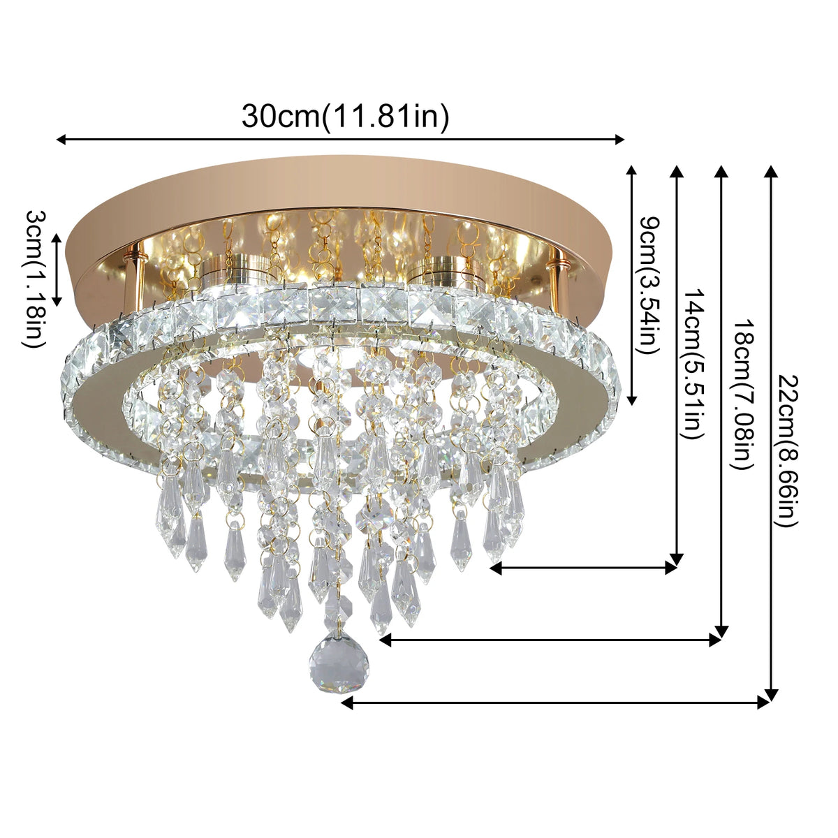 GreeLustr Luxury Crystal Chandelier Lustre Design Gold Modern Led Ceiling Light