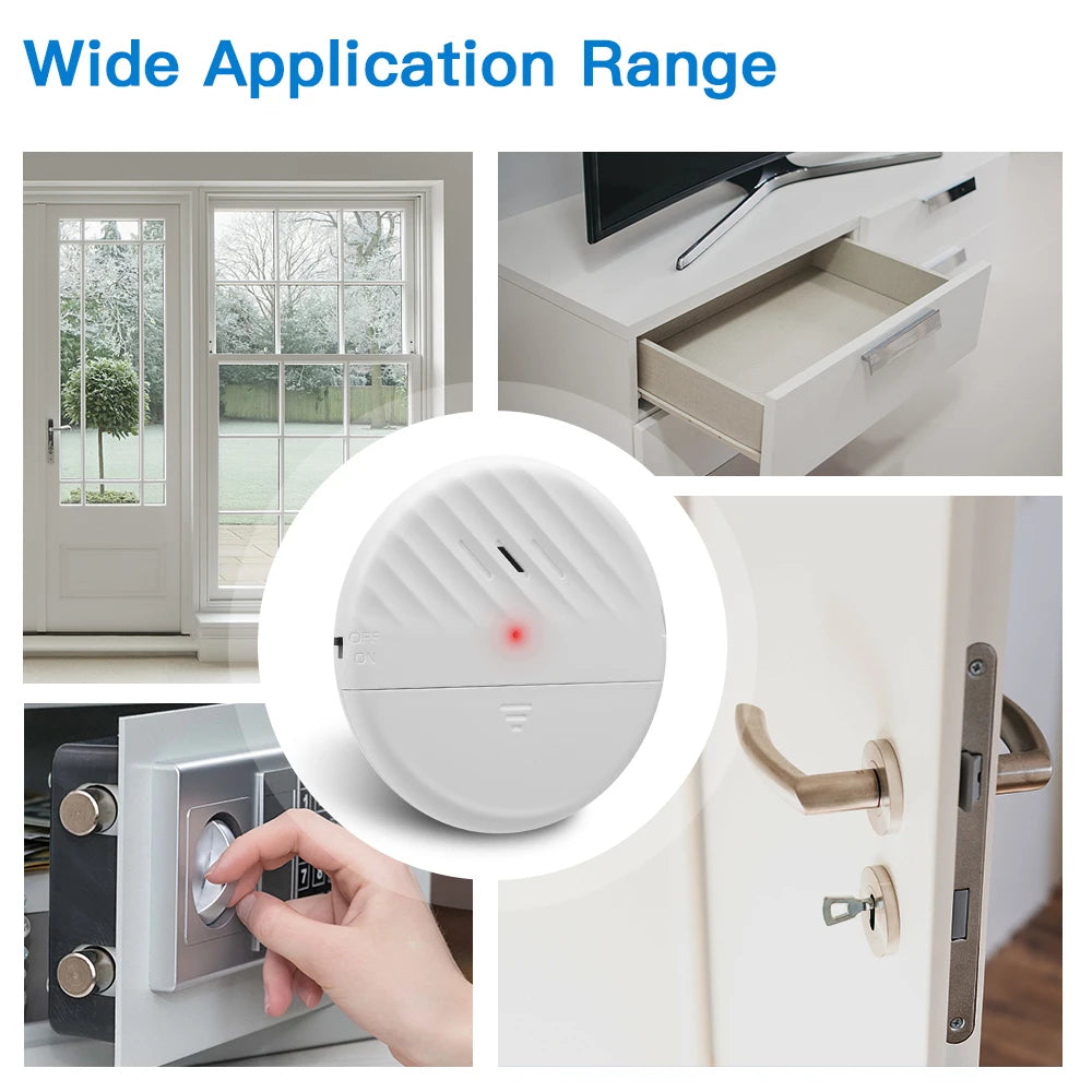 125dB Door Window Alarm Wireless Glass Break Alarm Vibration Sensor Alarm For Warning Burglars Anti-Theft Security