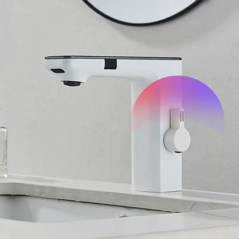 Shinesia Bathroom Basin Faucets Touch Sensor Digital LED Temperature Display Hot Cold Water