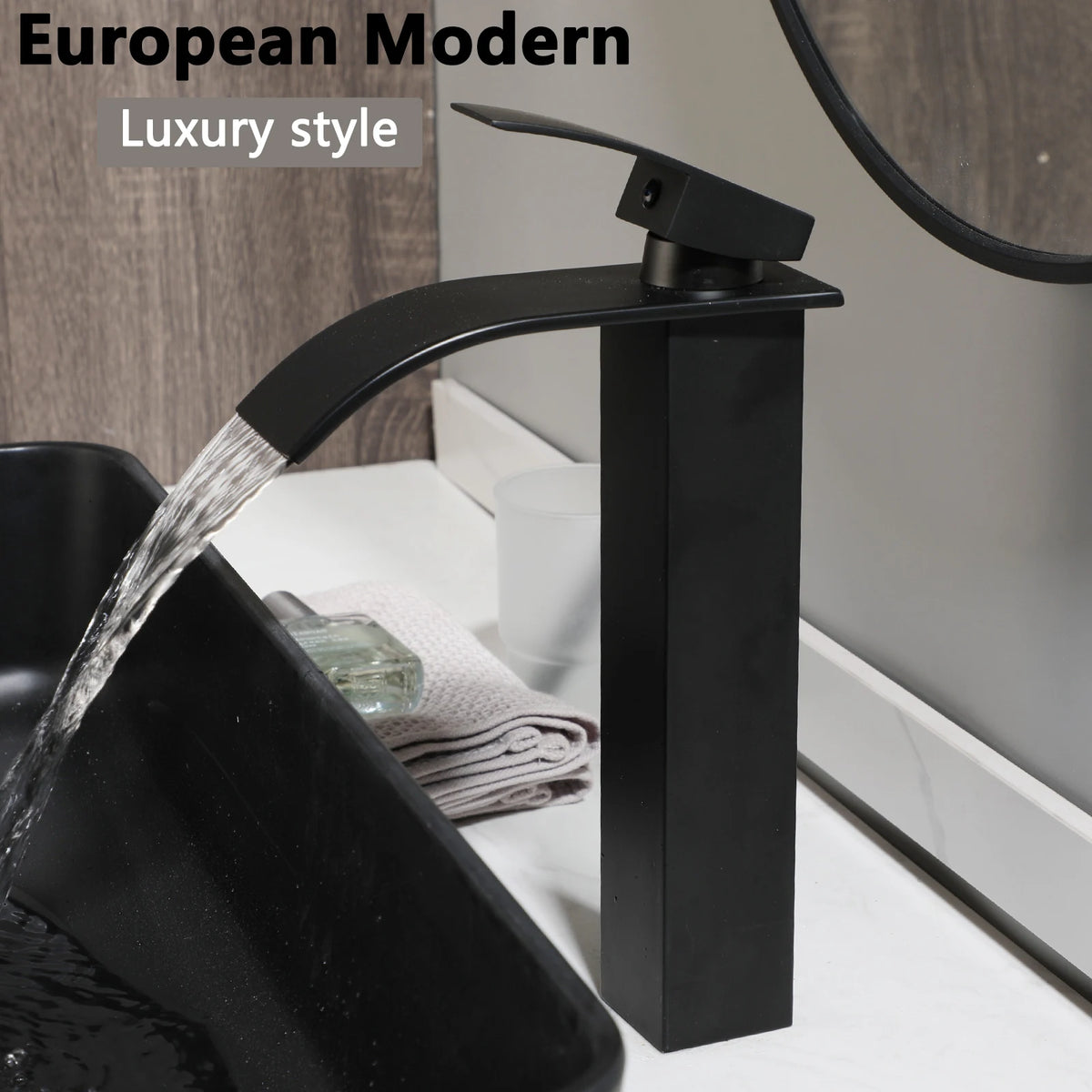KEMAIDI Bathroom Sink Faucet Combo Vessel Sink Countertop Basin Bathroom Contemporary Washbasin Bowl with  Multiple Shape Sinks