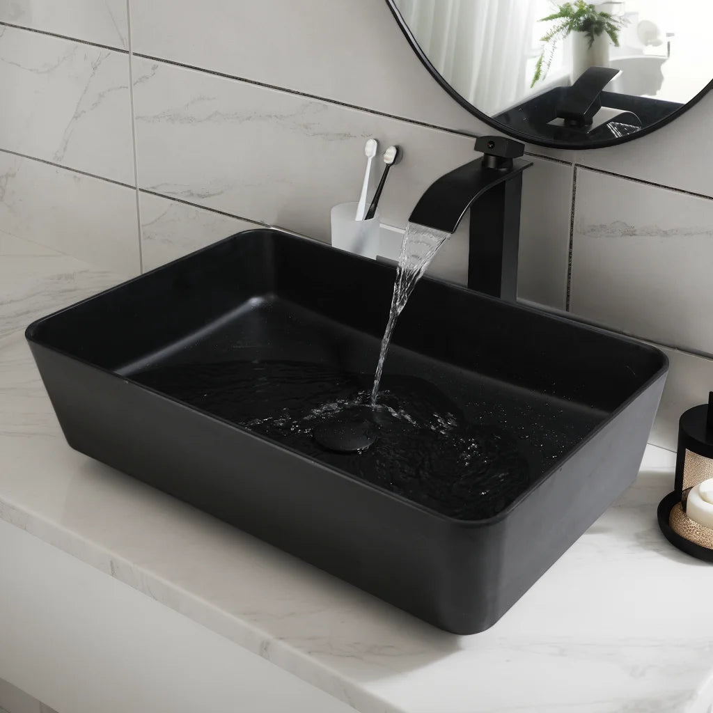 KEMAIDI Bathroom Sink Faucet Combo Vessel Sink Countertop Basin Bathroom Contemporary Washbasin Bowl with  Multiple Shape Sinks