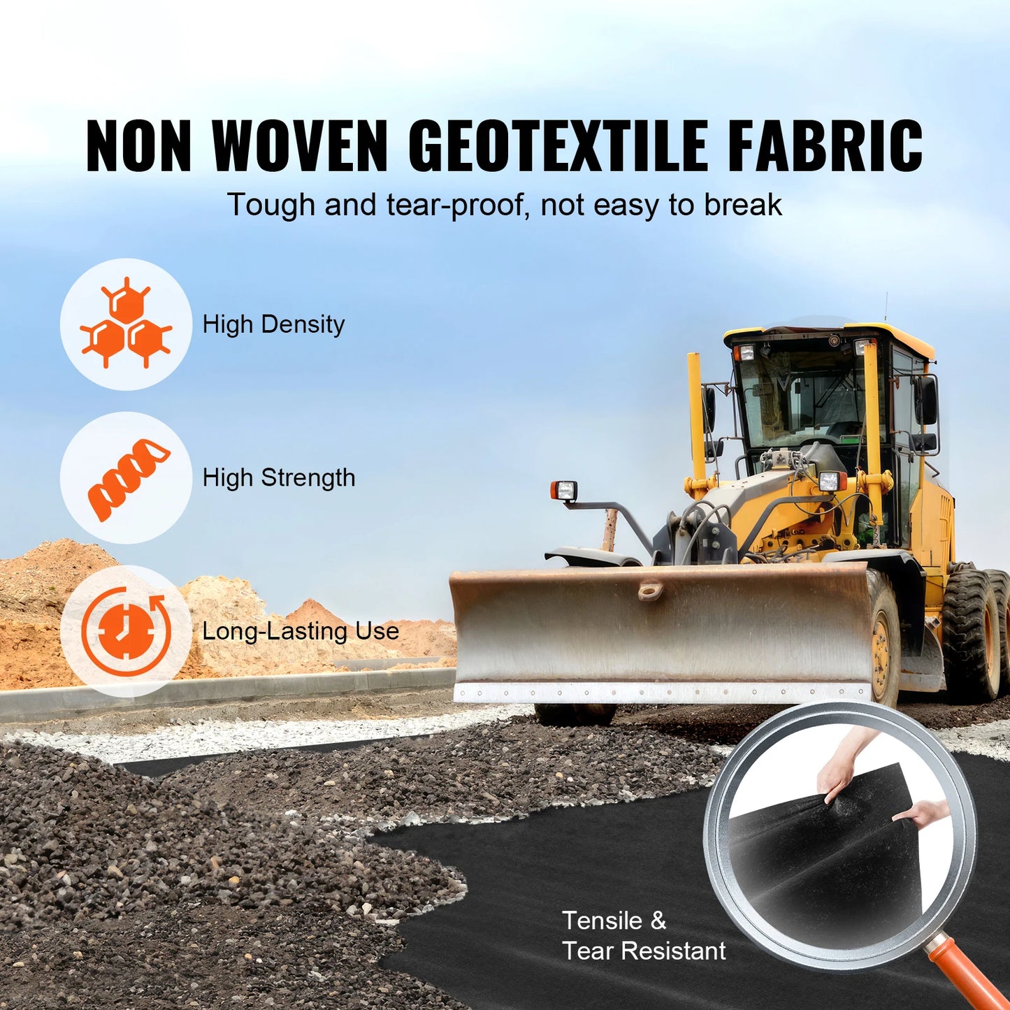 SucceBuy Non Woven Geotextile Fabric Under Gravel 10 x 100FT 8OZ Driveway Fabric Landscape Fabric Heavy Duty Weed Barrier Fabric