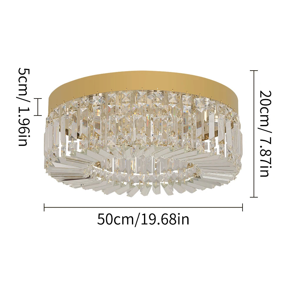 Gold Luxury Crystal Ceiling Lamp Living Room Modern Chandeliers Decoration Led Ceiling Lights Lighting Fixture Diameter 40 50cm