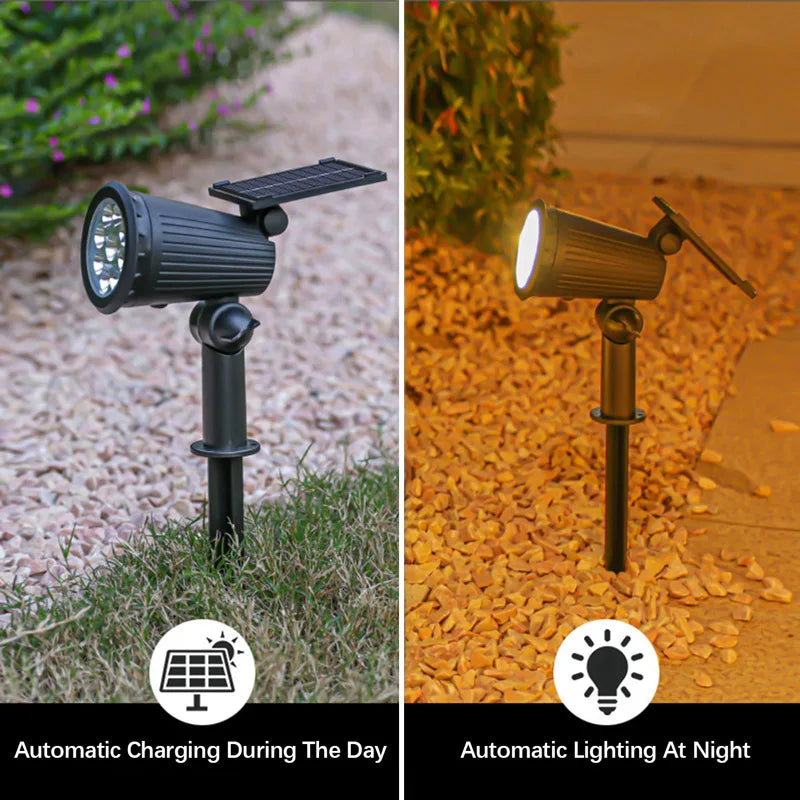 9 LEDs Solar Spotlights, Outdoor Waterproof, Spot Lights, Brightness Adjustable for Garden Backyard Driveway Patio Decor