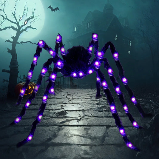 5 ft Light Up Giant Spider Halloween Decorations Scary Spider Halloween Outdoor Party Decorations Props Halloween Yard