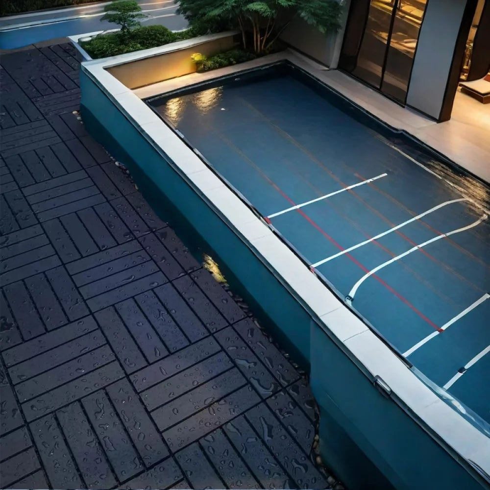 54 Pack Interlocking Plastic Deck Tiles - 12"x12" Square - Waterproof Outdoor - Poolside Balcony Backyard Decking Tiles