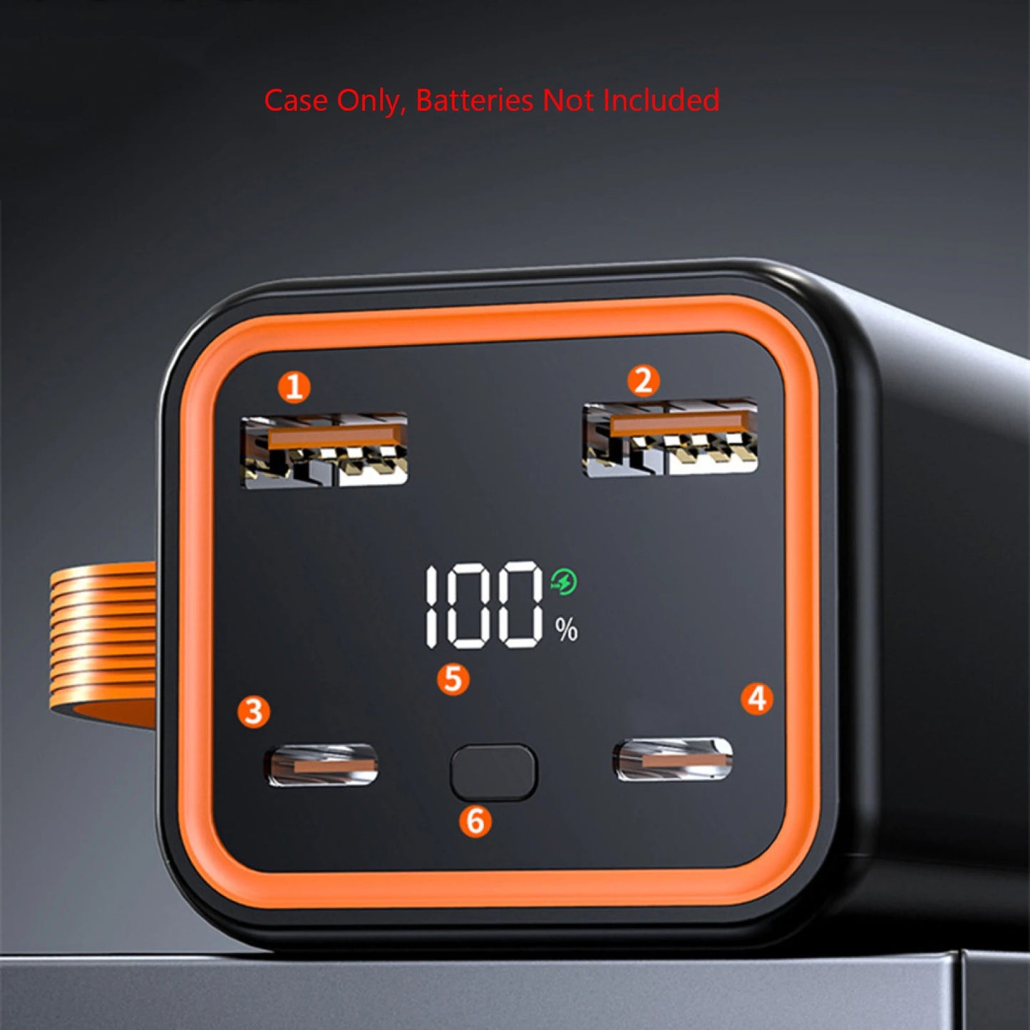 DIY Portable Power Bank Case 4 Slots 21700 Battery Power Shell Charger Box with LCD Display Power Bank DIY Case No Battery