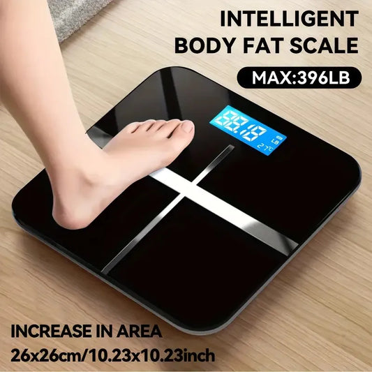 ZNLYRION Digital Bathroom Scale 180kg 396lb Electronic Body Weight Scale with LCD Display Tempered Glass Platform High Precision Sensor