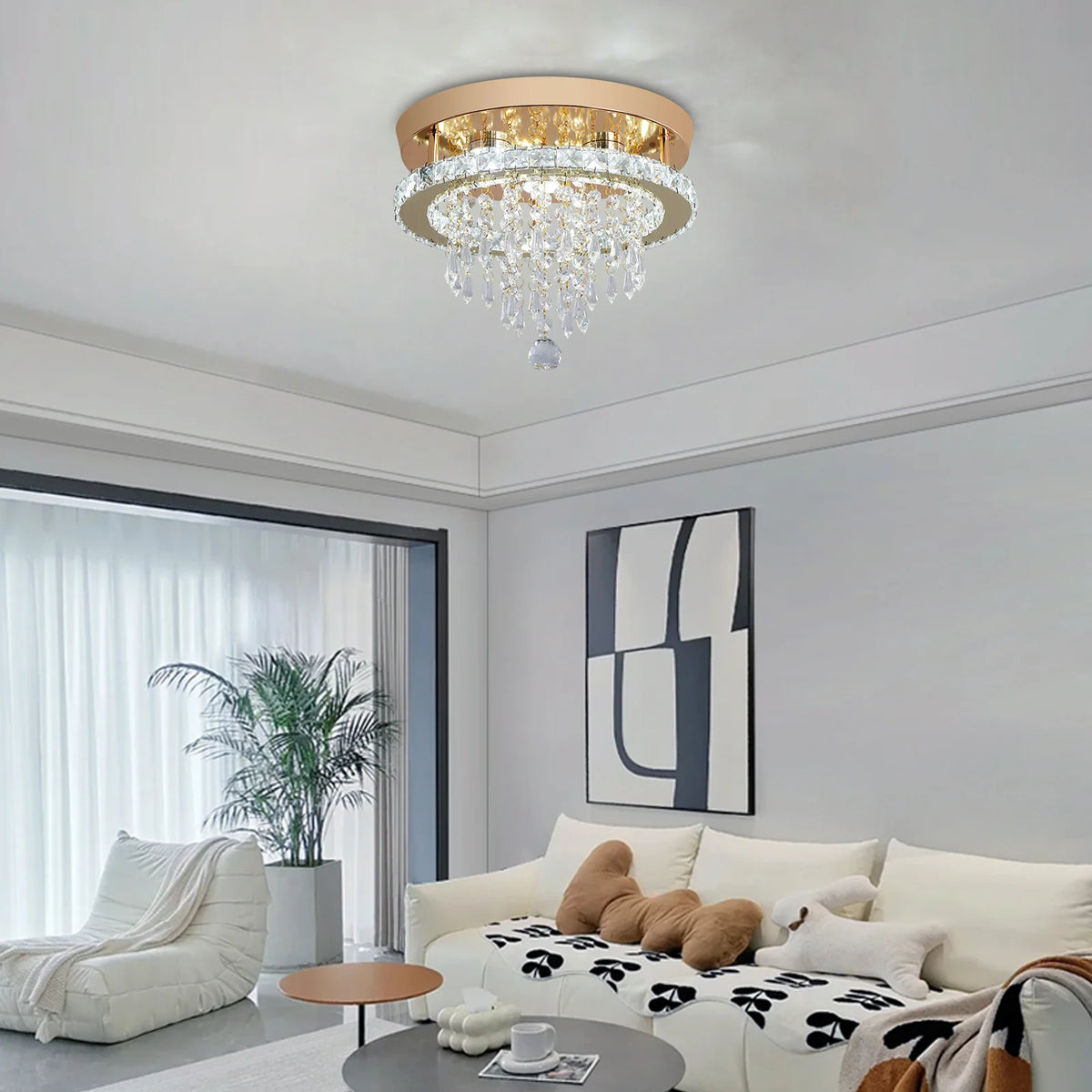 GreeLustr Luxury Crystal Chandelier Lustre Design Gold Modern Led Ceiling Light