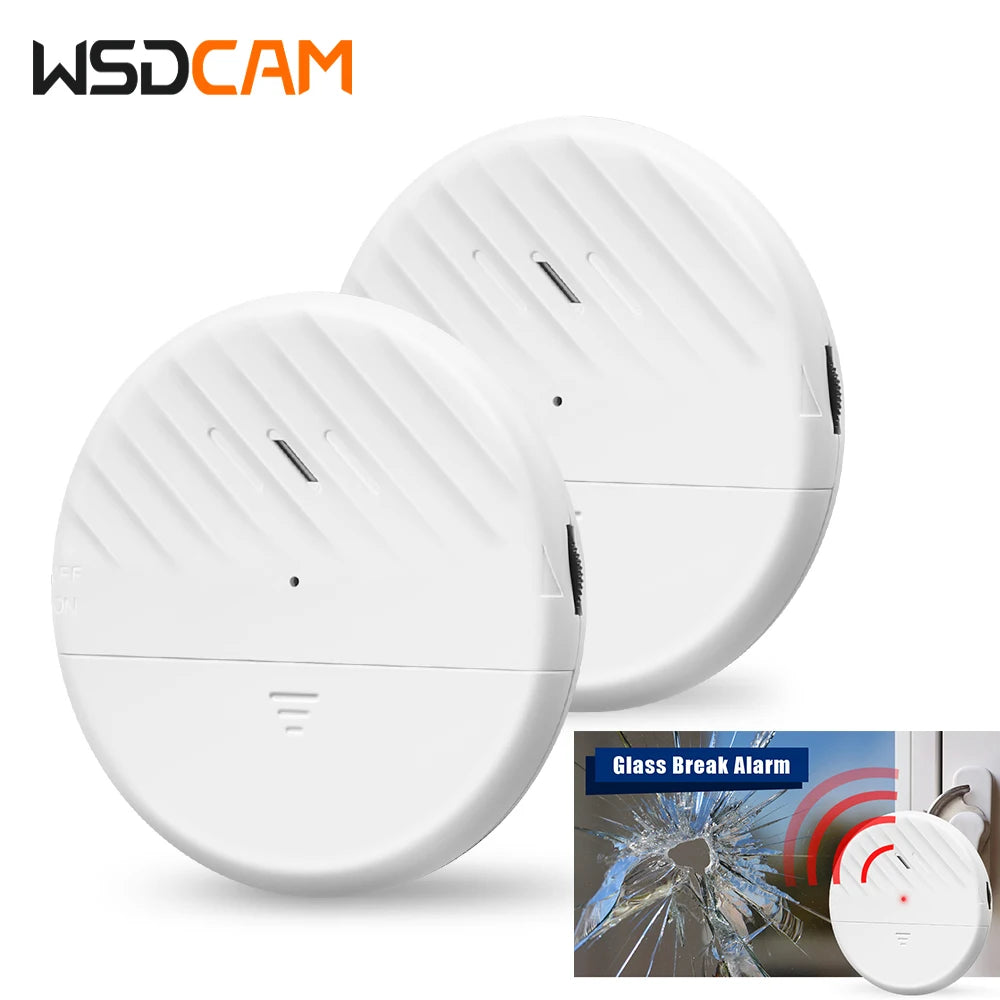 125dB Door Window Alarm Wireless Glass Break Alarm Vibration Sensor Alarm For Warning Burglars Anti-Theft Security