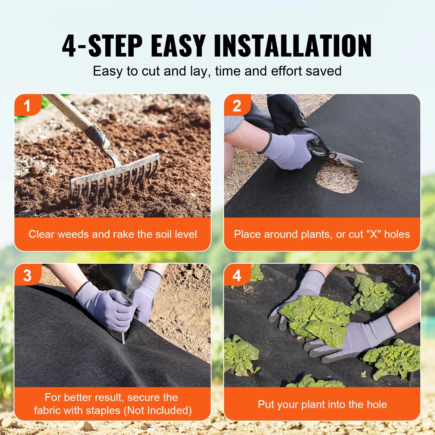 SucceBuy Non Woven Geotextile Fabric Under Gravel 10 x 100FT 8OZ Driveway Fabric Landscape Fabric Heavy Duty Weed Barrier Fabric