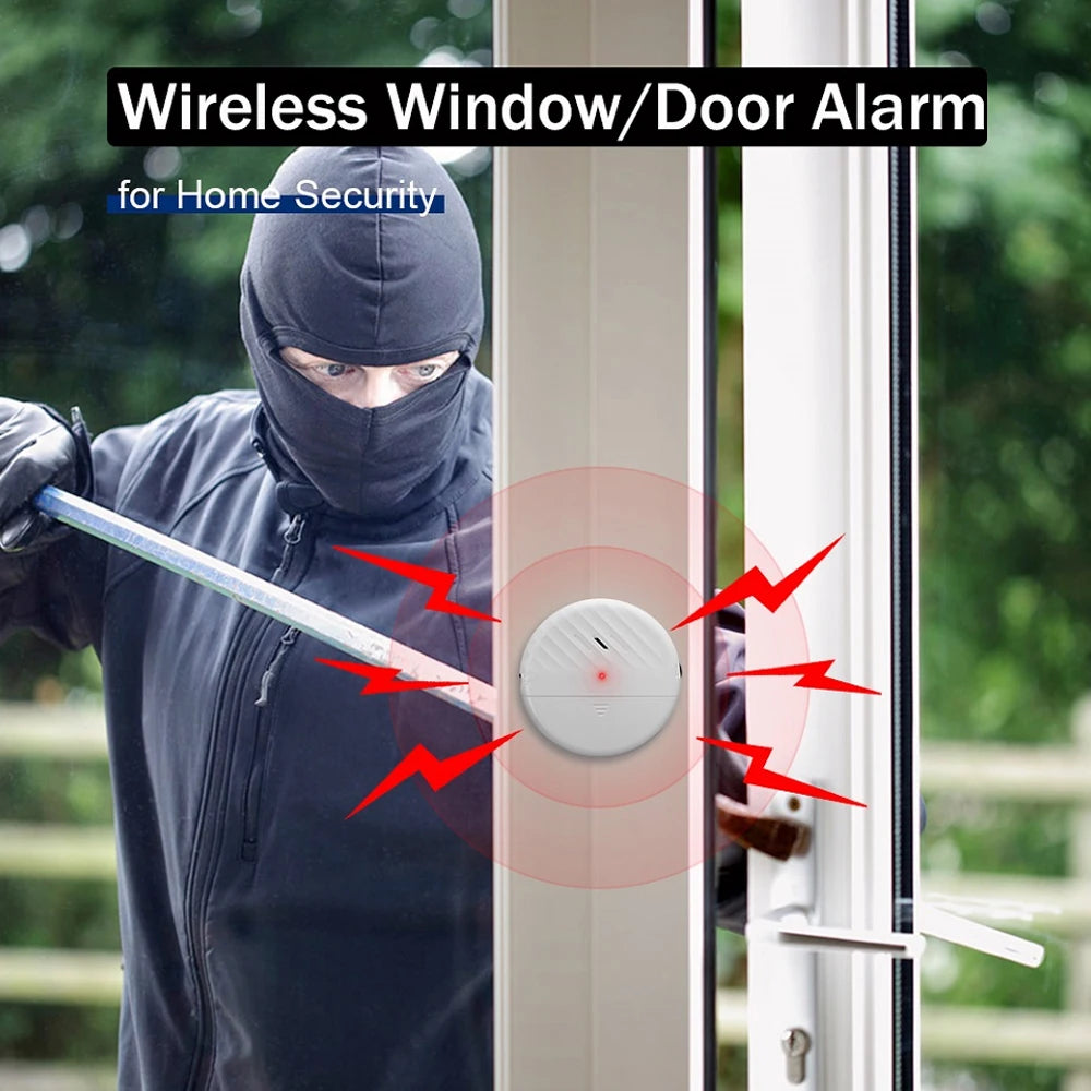 125dB Door Window Alarm Wireless Glass Break Alarm Vibration Sensor Alarm For Warning Burglars Anti-Theft Security