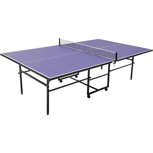 8 ft Portable Ping Pong Table，Professional Game for Adults Teens | Foldable Indoor Outdoor Table Tennis Set with Net, 2 Paddles and 3 Balls - Quick Assembly, Single Player Playback Mode