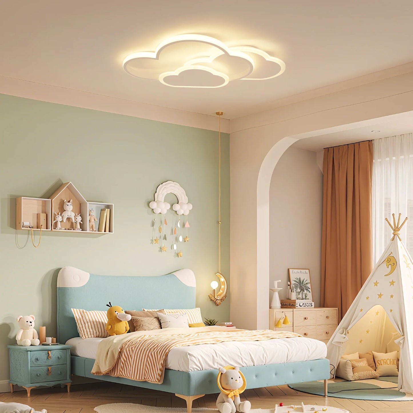 LED Cloud Ceiling Light Modern Home Decorative Lamp Lighting Fixture 42W for Bedroom Living Dining Room Chandelier Indoor