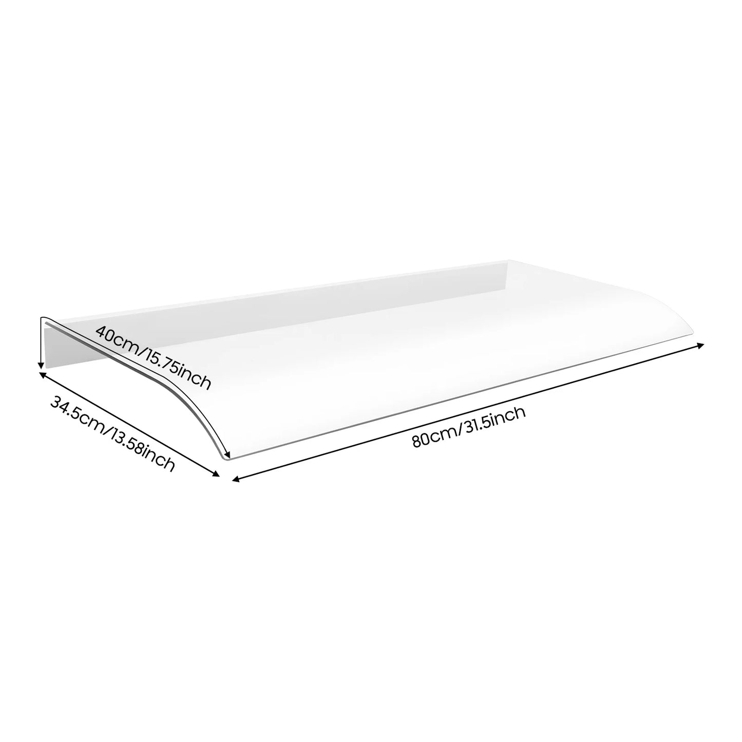40*80cm Awning Canopy UV Rain Snow Protection for Front Door/Porch Patio Roof Rain Shelter Thicken Clear Cover Maintenance
