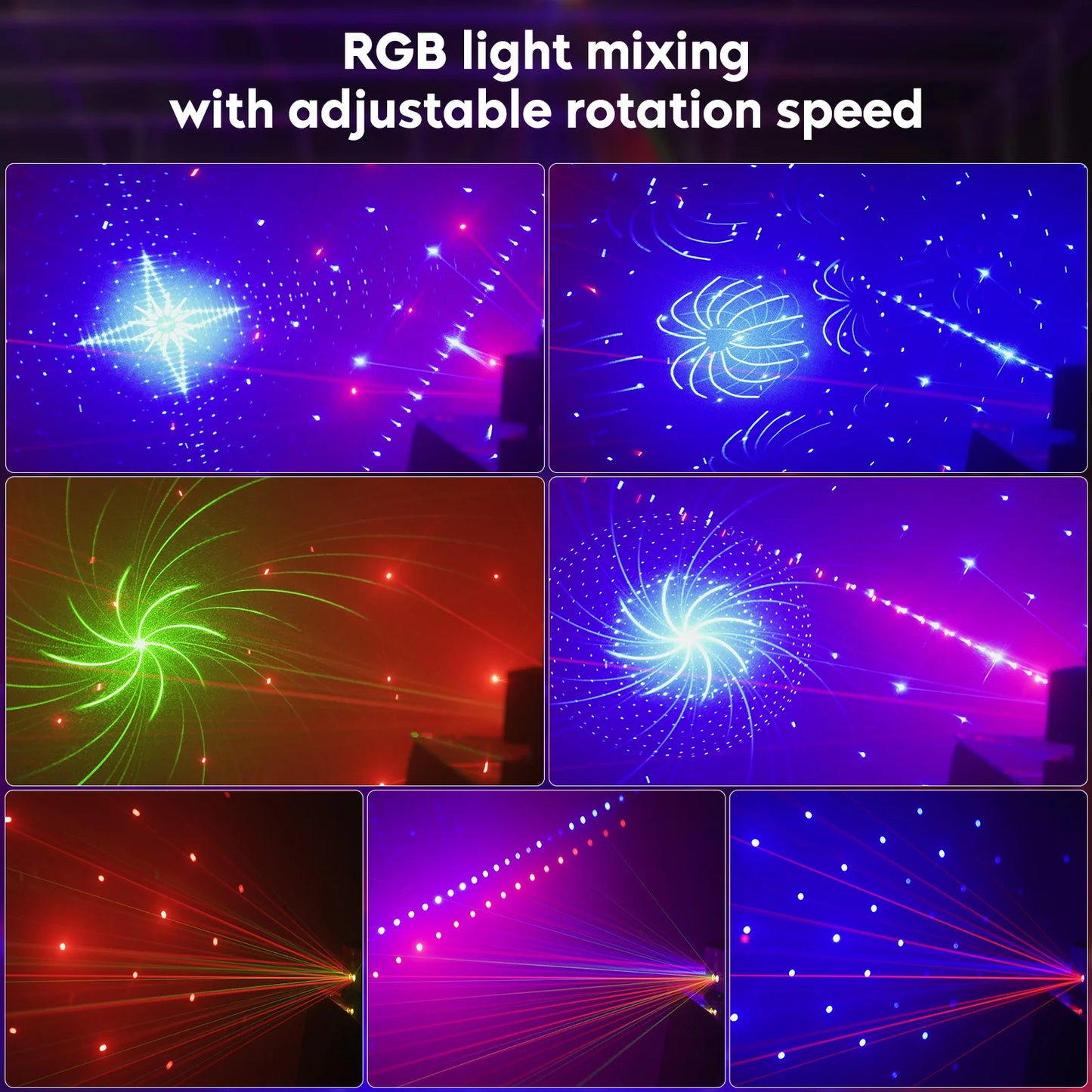U'King 9 Eyes Projector Effect Stage Light Remote Control 7CH DMX512 RGB Party Light Effect for DJ Disco Wedding Nightclub Light