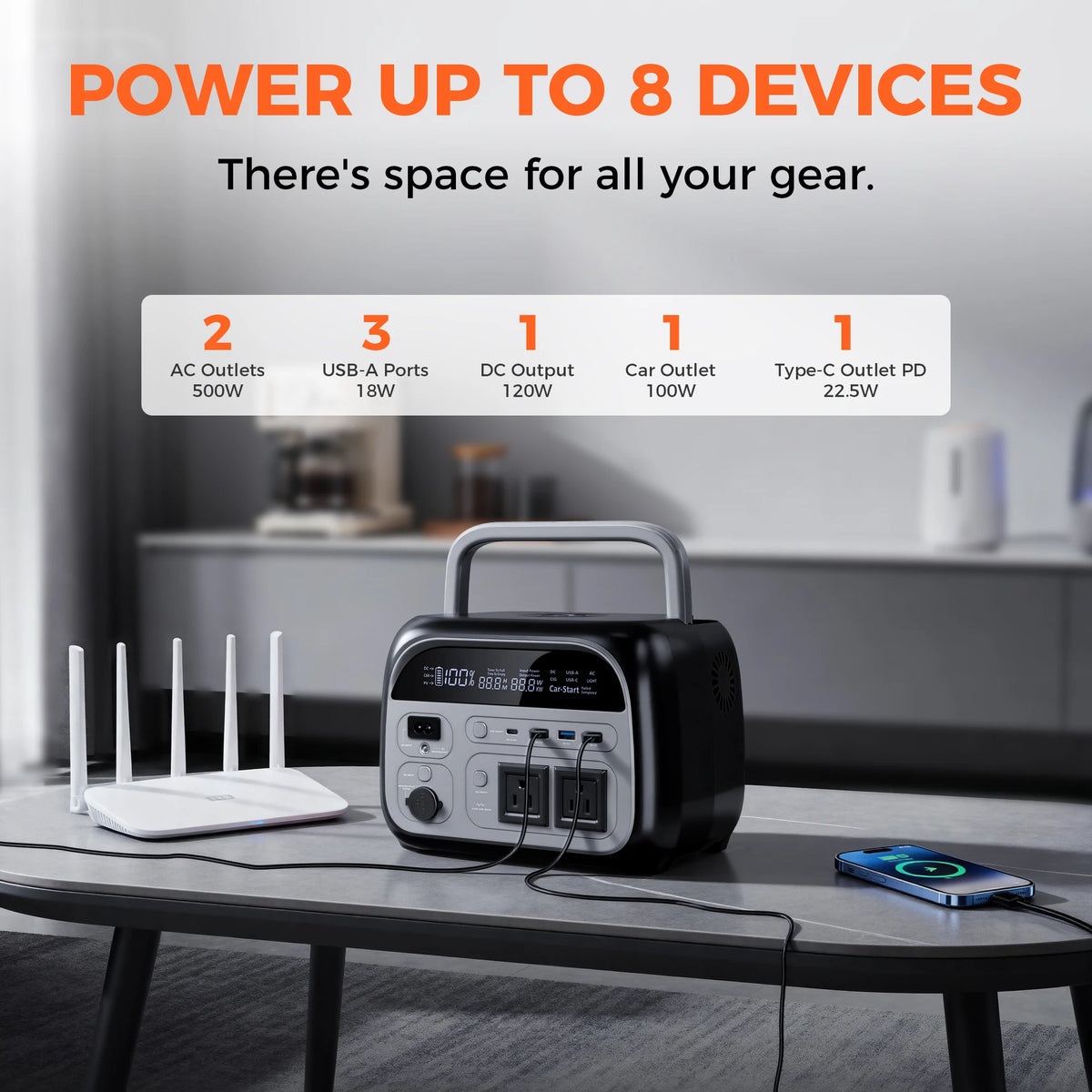 CTOLITY FACTORY AP400 500W 345wh PORTABLE POWER STATION 108000mAh LiFePo4 Battery Energy Storage Supply EMERGENCY POWER SUPPLY