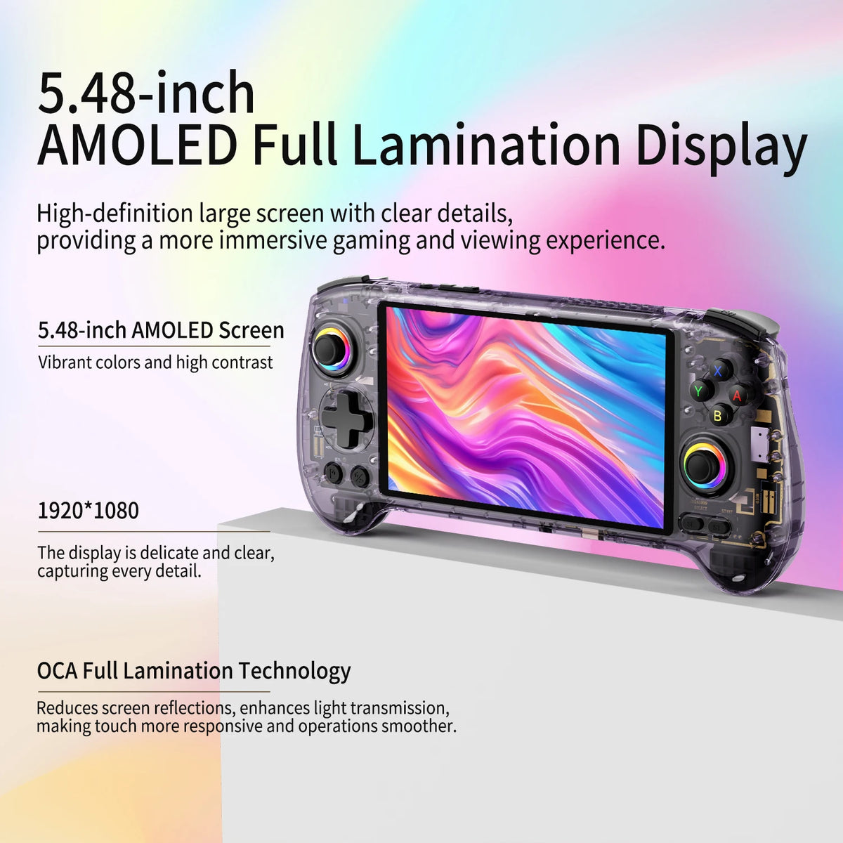 Anbernic RG557 Handheld Video Game Console Android 14 Gaming Console 5.48" AMOLED HD Screen Support RGB Lighting 5500mAh Android