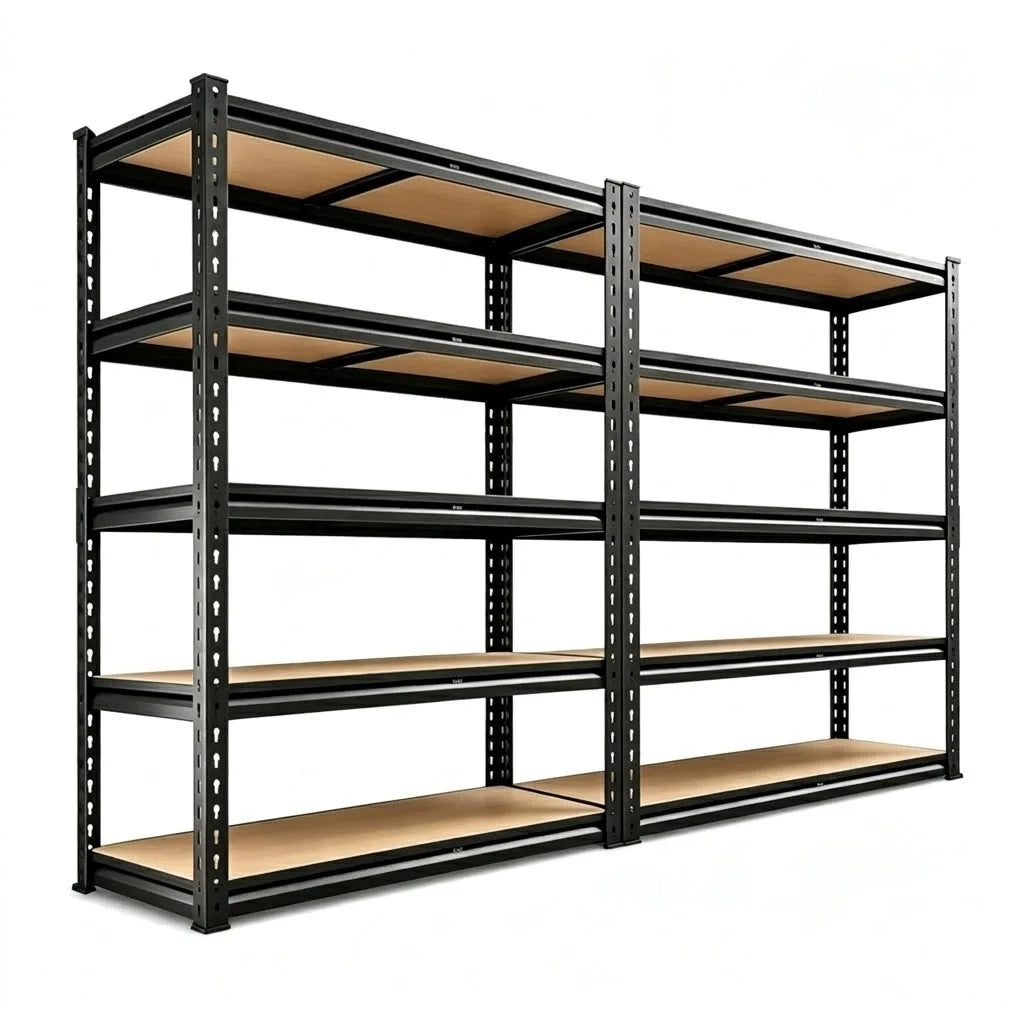 5-Tier Storage Shelving Unit Heavy Duty Metal Rack with Screws and MDF Boards, Adjustable Utility Organizer for Garage Warehouse Pantry (35.4" W x 15.7" D x 72.0" H)
