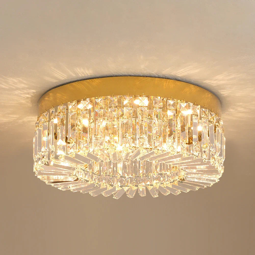 Gold Luxury Crystal Ceiling Lamp Living Room Modern Chandeliers Decoration Led Ceiling Lights Lighting Fixture Diameter 40 50cm