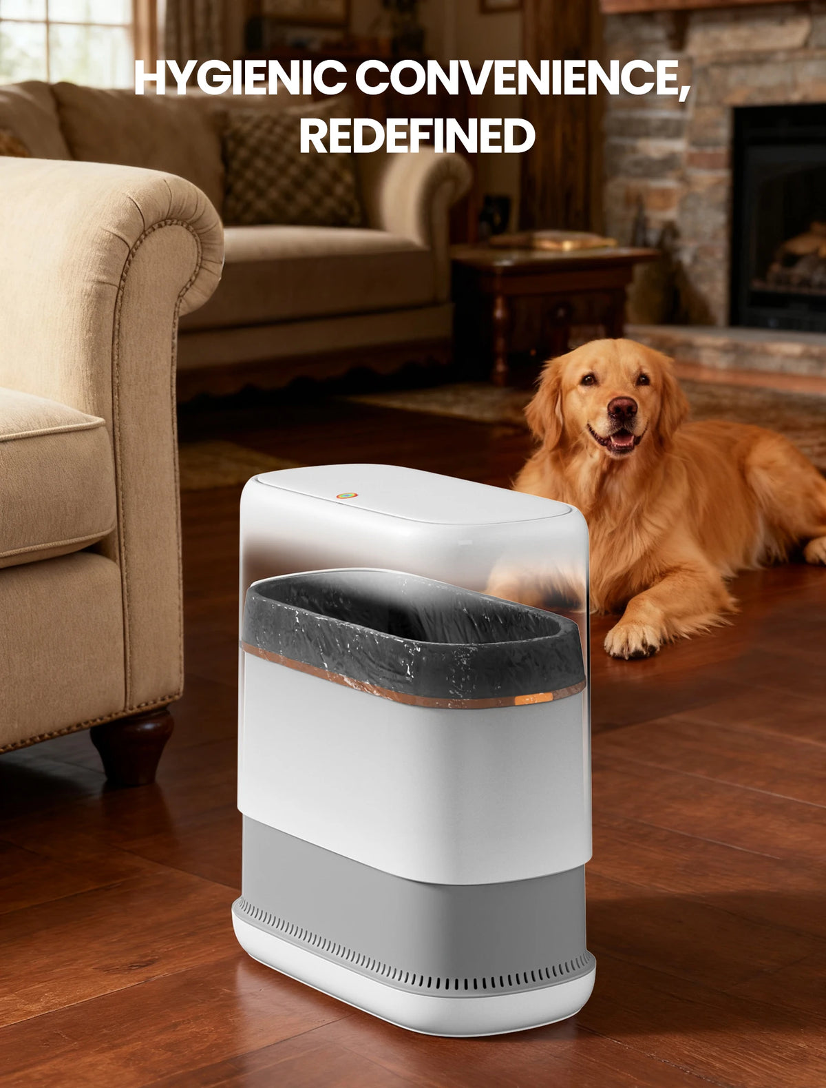 Joybos 3.3 Gallon Slim Trash Can For Bathroom, Auto-Bagging & One-Press Lid, 12.5L Large Waste Bin For Narrow Gap, Modern Hands-Free Garbage Pail For Bedroom Office