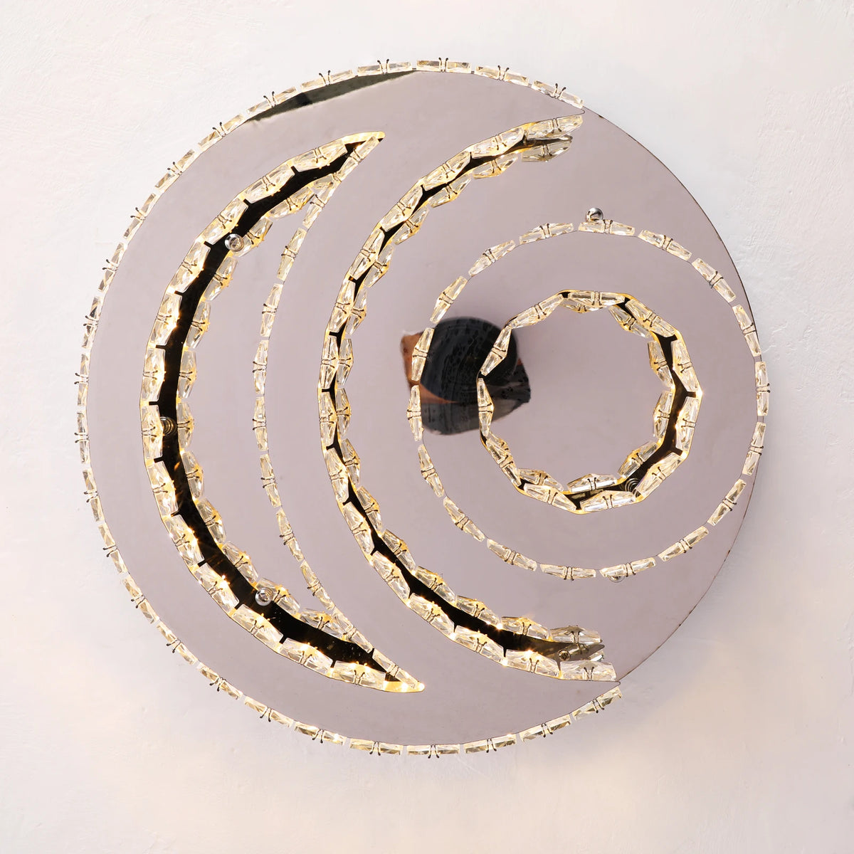 Modern Ceiling Lamp Crystal Led Sun Moon Design Chandelier Pendant Light