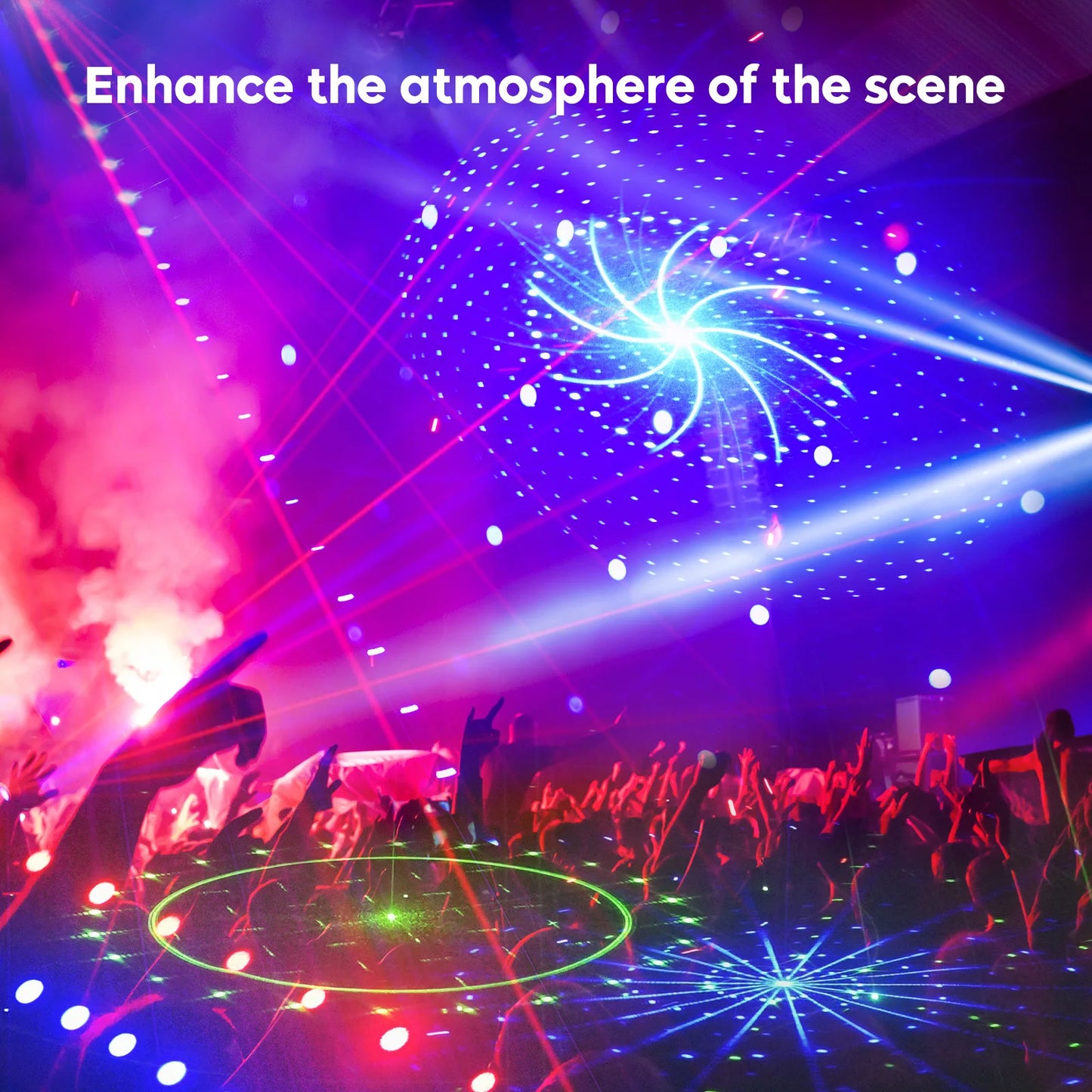 U'King 9 Eyes Projector Effect Stage Light Remote Control 7CH DMX512 RGB Party Light Effect for DJ Disco Wedding Nightclub Light