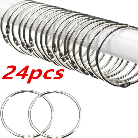 24 Pack Shower Curtain Rings,Rust Proof Shower Curtain Hooks