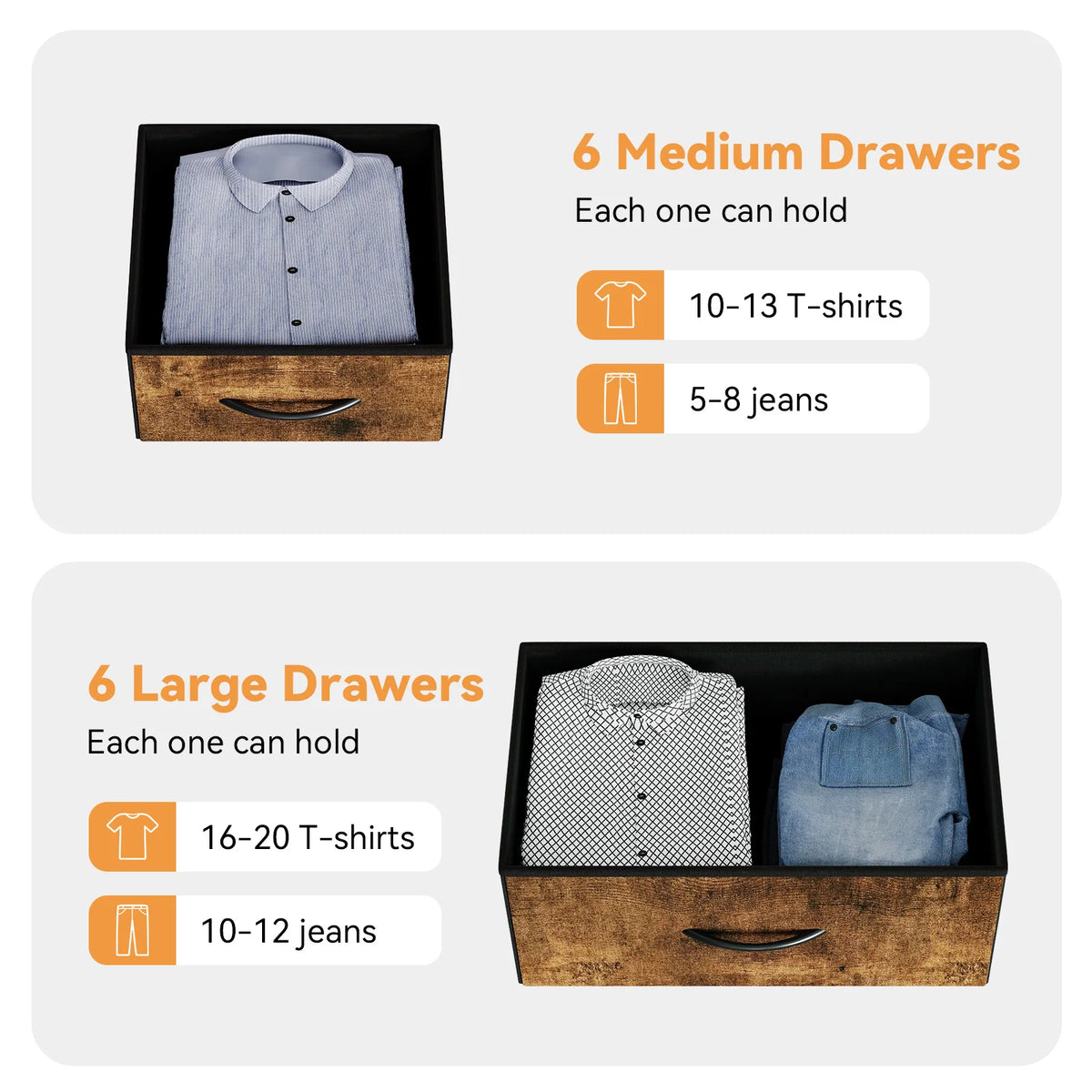 12-Drawer Dresser for Bedroom, Fabric Chest of Drawers with Side Pockets, Storage Organizer for Closet, Living Room, Hallway, Bedroom Storage Cabinet, Multi-Use Furniture